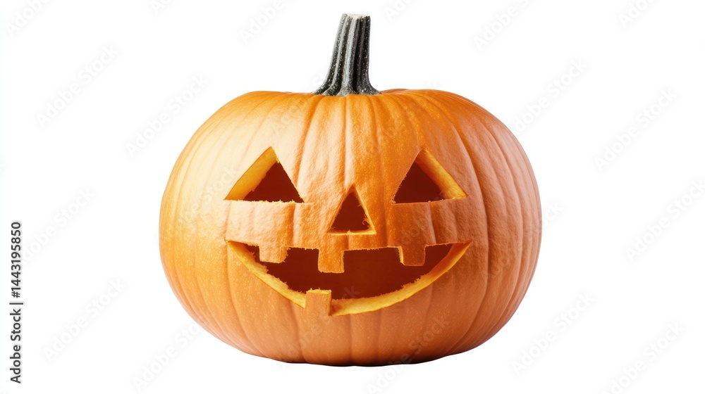 Carved Halloween pumpkin with a smiling face isolated on white background. (1) Carved Halloween pumpkin with a smiling face isolated on white background. (1)