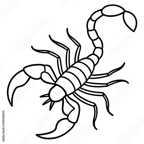 Minimalist Scorpion One-Line Vector Art