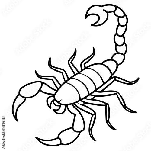 Minimalist Scorpion One-Line Vector Art