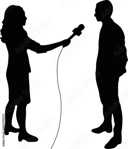 journalist silhouette vector isolatedon transparent background