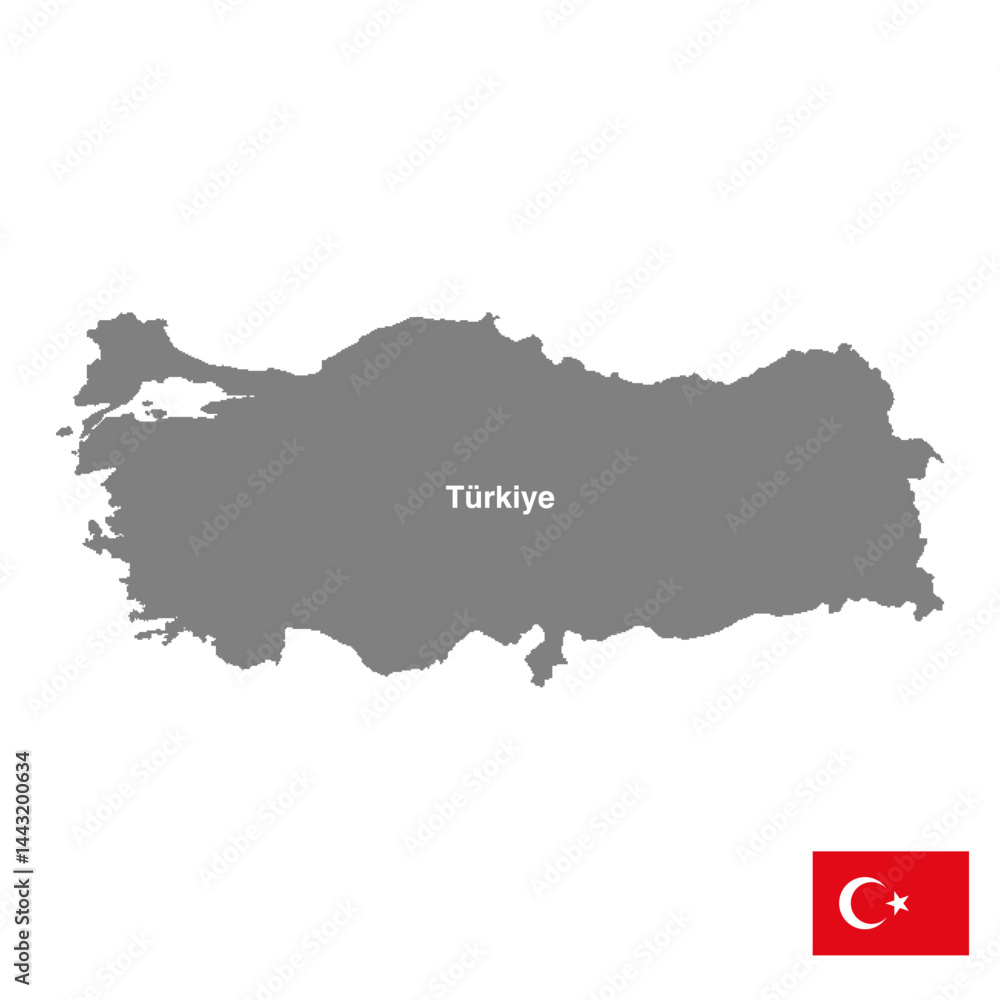 Türkiye map vector isolated on transparent background