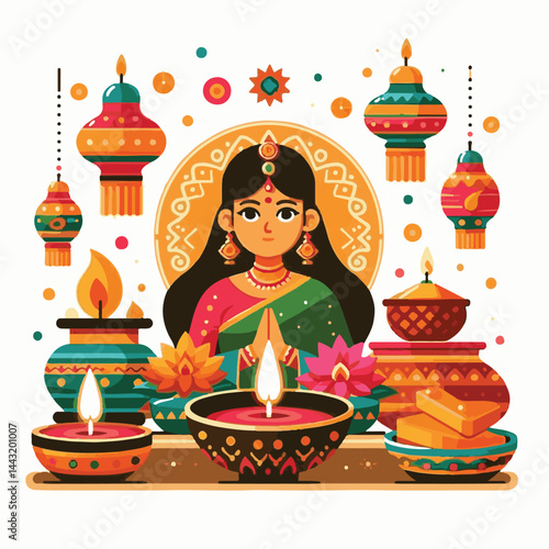 deepavali, background, indian, holiday, happy, festival, diya, deepawali, religion, culture, hindu, lamp, diwali, decoration, traditional, celebration, hinduism, banner, india, light, illustration, ab