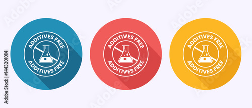 Additives free icon design illustration. No additives sign symbol in shadow button design