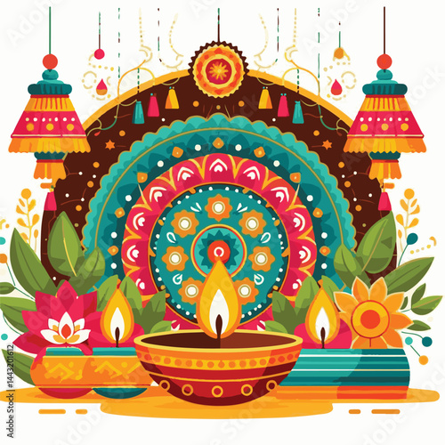 deepavali, background, indian, holiday, happy, festival, diya, deepawali, religion, culture, hindu, lamp, diwali, decoration, traditional, celebration, hinduism, banner, india, light, illustration, ab
