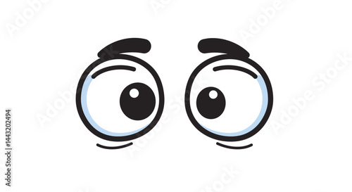 Cartoon Eye with Raised Eyebrow and Subtle Smile