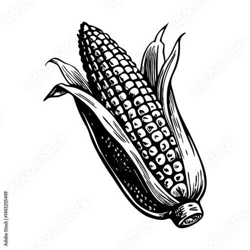 A corn illustration of hand drawn style