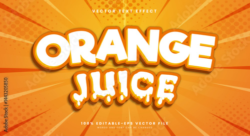 Orange Juice 3D editable text effect Template suitable for fruity theme