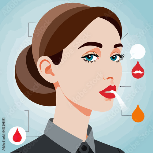 Woman Illustrating Different Blood Types_Understanding Blood Groups_Learn About A_B_AB and O Blood Types in This Informative Illustration