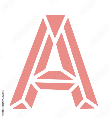 vector illustration of a geometric gem stone letter A