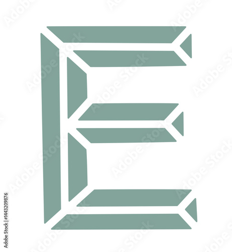 vector illustration of a geometric gem stone letter E