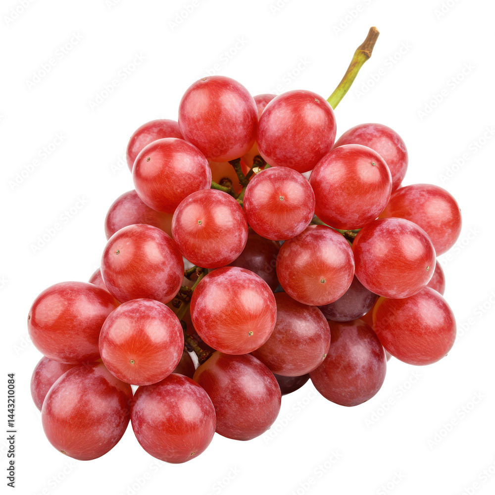 Fototapeta premium Bunch of red grapes isolated on transparent background