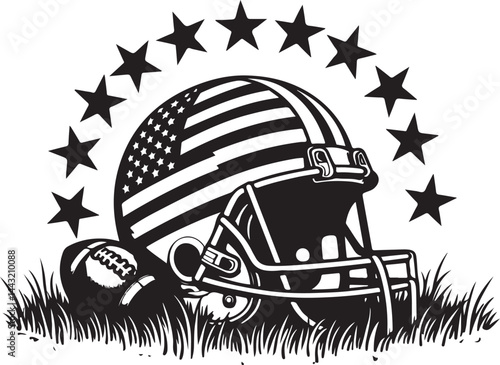  American Football Helmet Stars vector