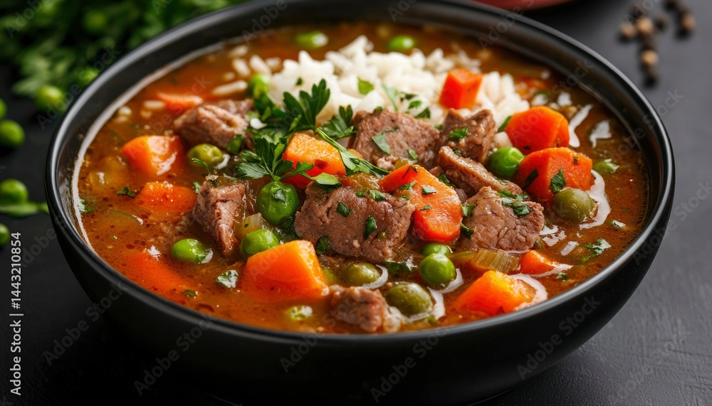 Hearty beef stew with rice Hearty beef stew with rice