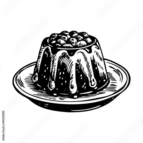 A hand drawn illustration of pudding