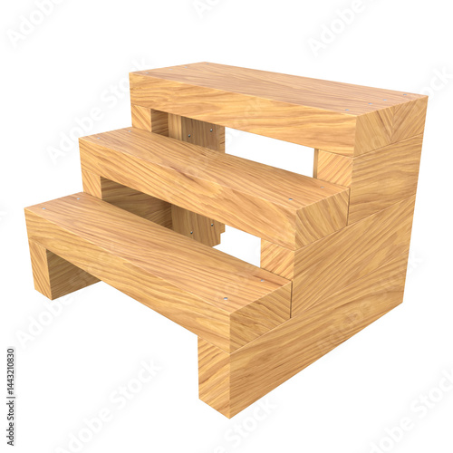 Step Stool, 3d illustration isolated on white background