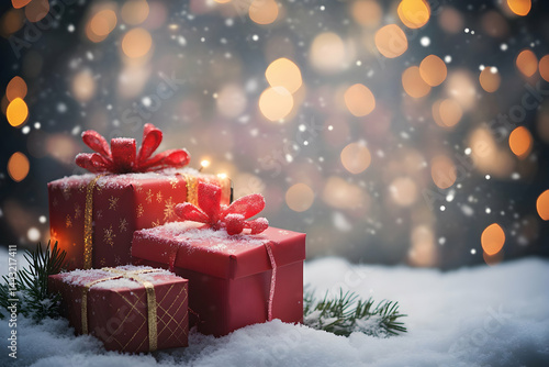 christmas background with gift boxes