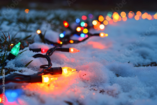 lights on snowfall