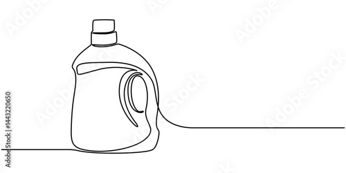 Gallon continuous one line drawing vector illustration, Gallon Of Milk Icon, Big Plastic Bottle ,Gallon continuous one line drawing vector illustration, continuous line of oil jerry cans.one line draw