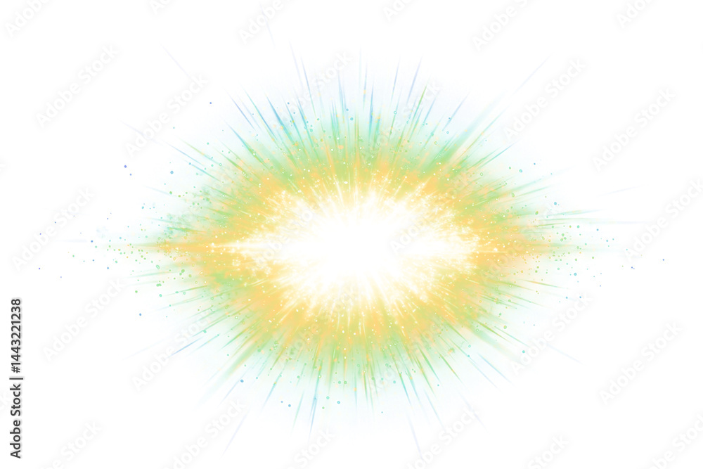 Obraz premium Intense light explosion with energy burst isolated on a transparent background