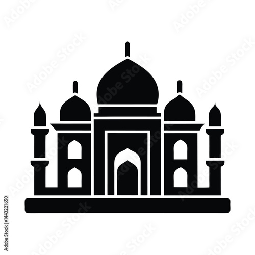 grand palace stencil icon silhouette vector illustration