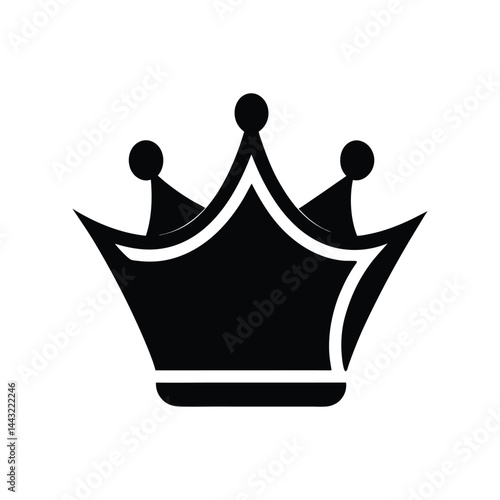 imperial crown stencil icon silhouette vector illustration