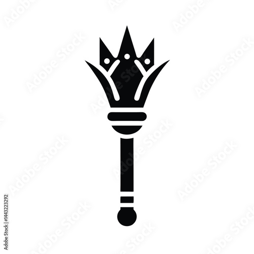 queens scepter stencil icon silhouette vector illustration