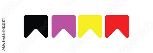 Bookmark icon  and unsaved concept. study book favorite page mark symbol.