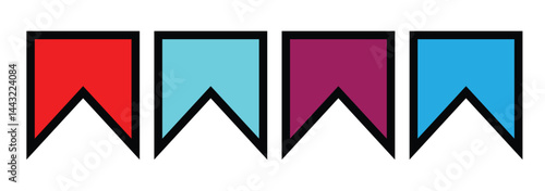Bookmark icon  and unsaved concept. study book favorite page mark symbol.
