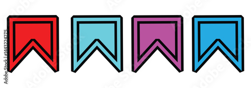 Bookmark icon  and unsaved concept. study book favorite page mark symbol.