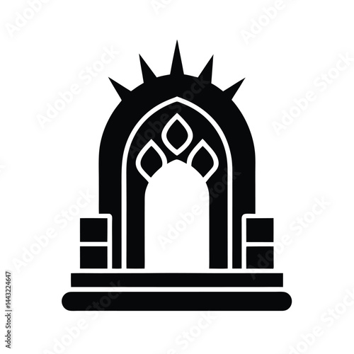 throne room arch stencil icon silhouette vector illustration