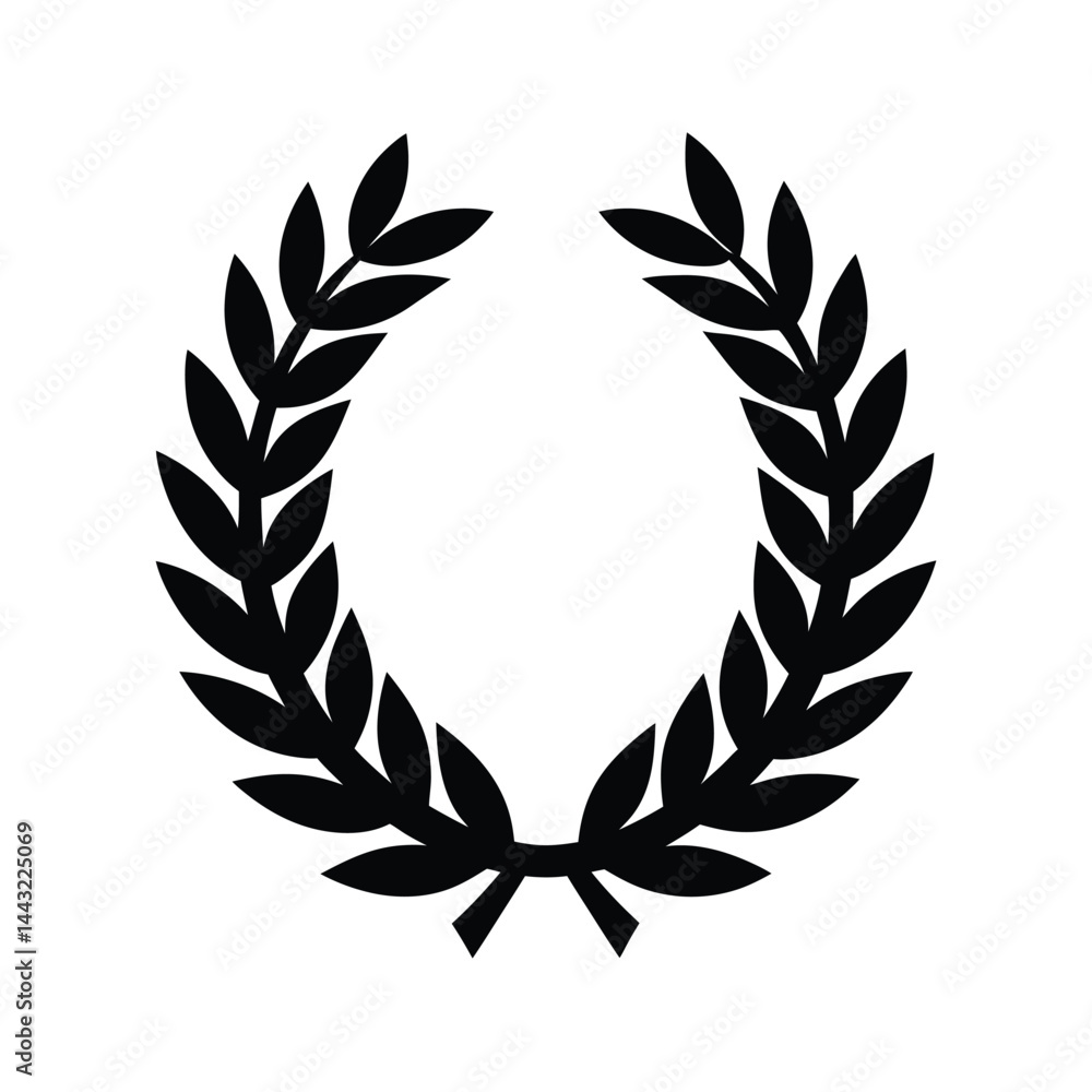 Fototapeta premium victory wreath stencil icon silhouette vector illustration