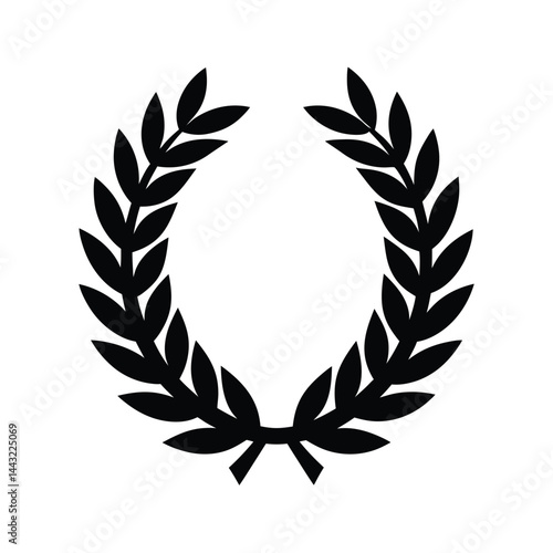victory wreath stencil icon silhouette vector illustration