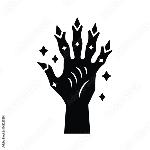 zombie hand icon silhouette vector illustration