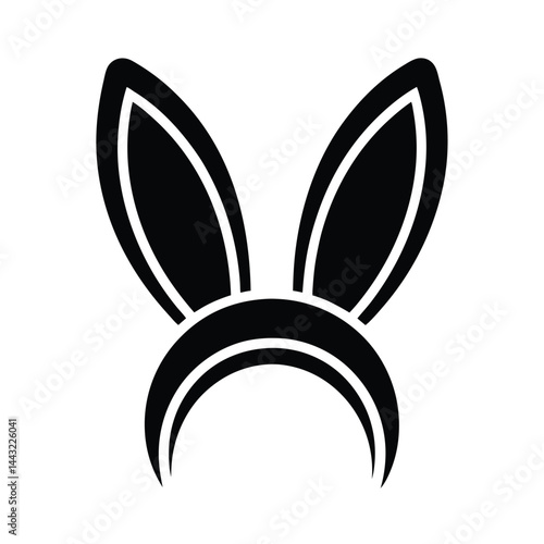 bunny ears headband icon silhouette vector illustration