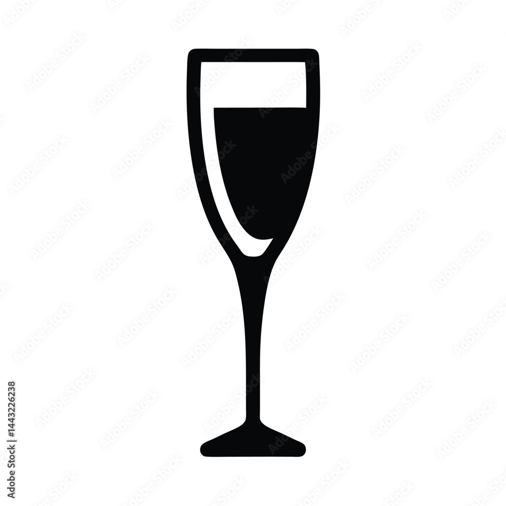 champagne glass icon silhouette vector illustration champagne glass icon silhouette vector illustration