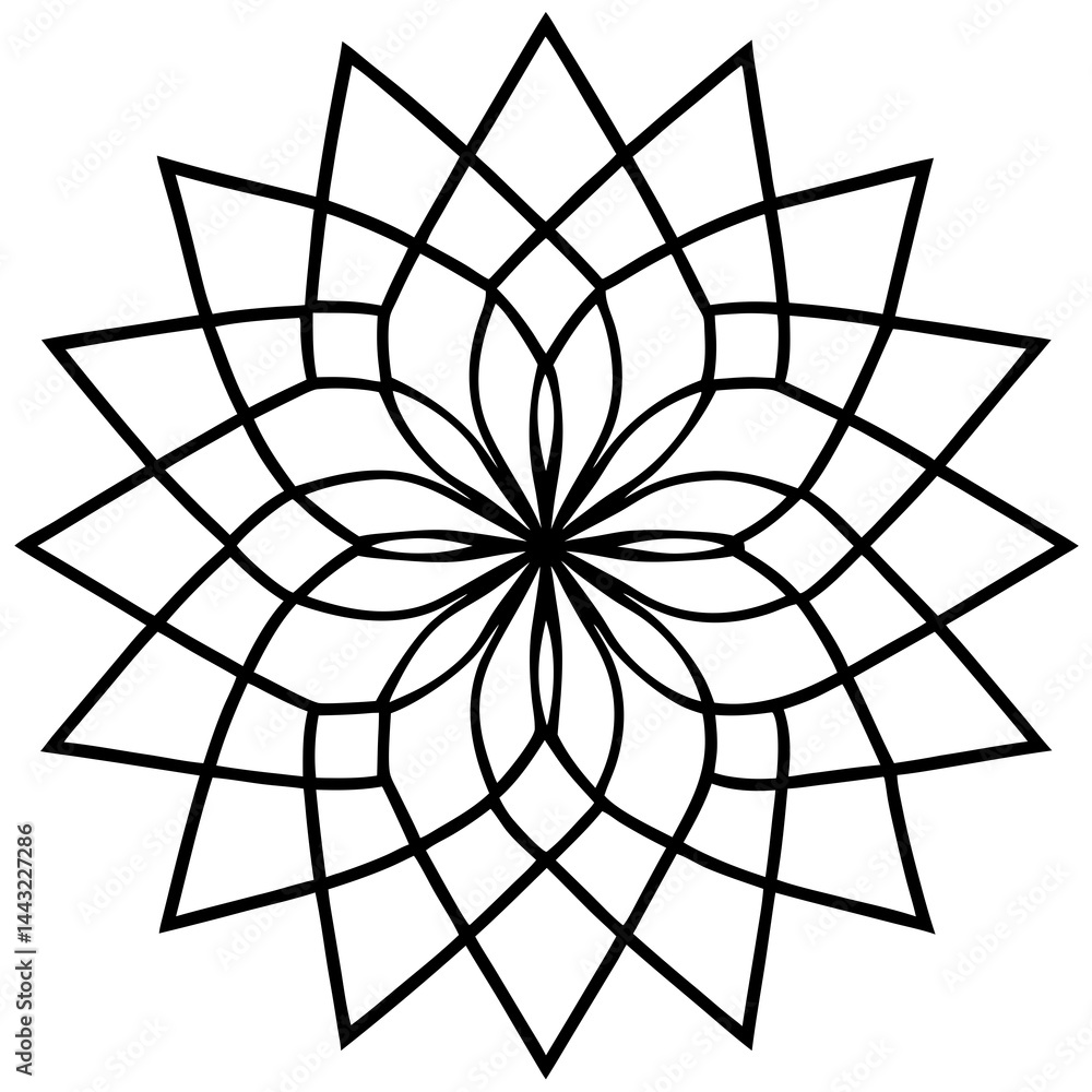 Obraz premium Minimalist Mandala Line Drawing
