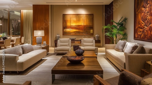 Wallpaper Mural Luxurious Living Room Interior Design: Evening Ambiance Torontodigital.ca