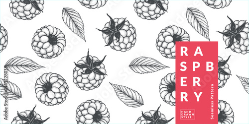 Raspberry packaging design templates, Modern style vector illustration.