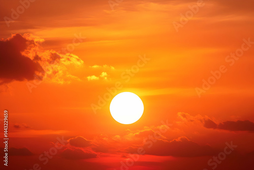 sunset over the clouds