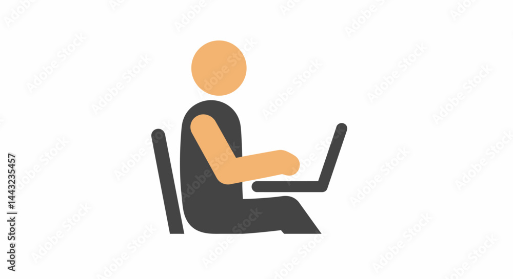 Abstract Person Sitting in Chair Icon Design Abstract Person Sitting in Chair Icon Design