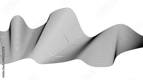 Thin wavy line abstract background. Abstract wave line. Digital frequency equalizer. digital Stylized line art background. Vector