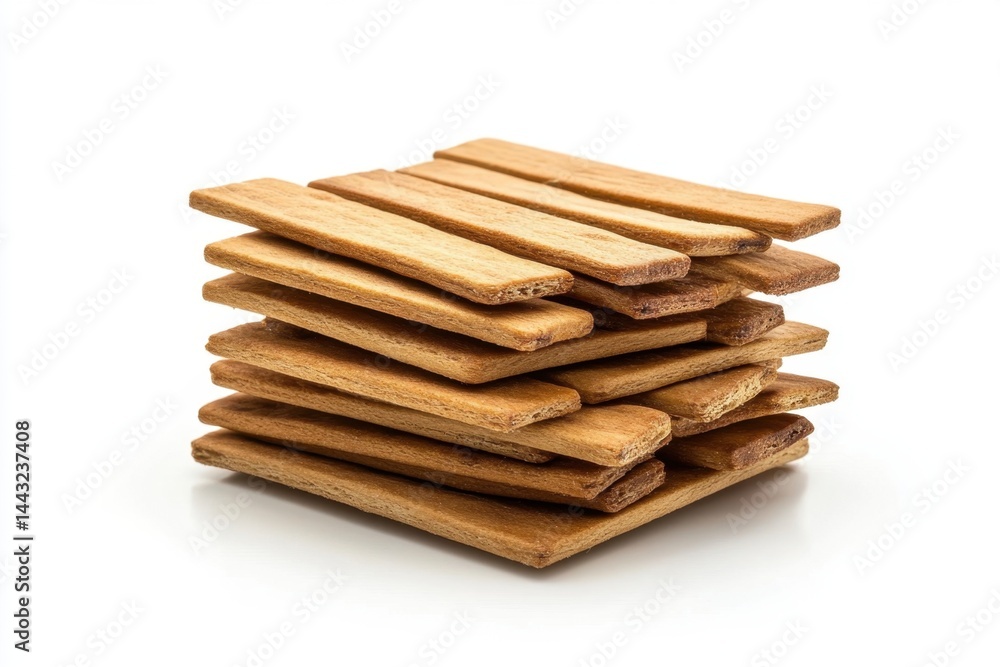 Stack of delicious crispy rye bread sticks on a white background creating a geometric pattern simple composition studio shot healthy snack food photography Stack of delicious crispy rye bread sticks on a white background creating a geometric pattern simple composition studio shot healthy snack food photography