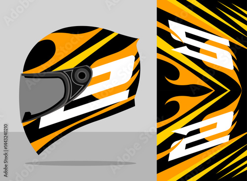 Wrap helmet with two number and fire speed