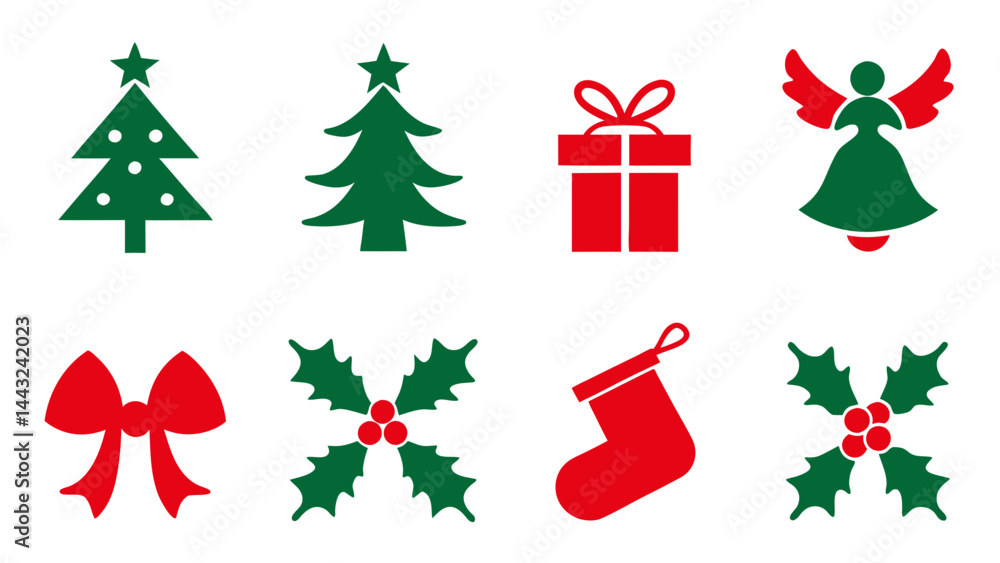 set of christmas xmas ornament decoration vector on tranparent background set of christmas xmas ornament decoration vector on tranparent background