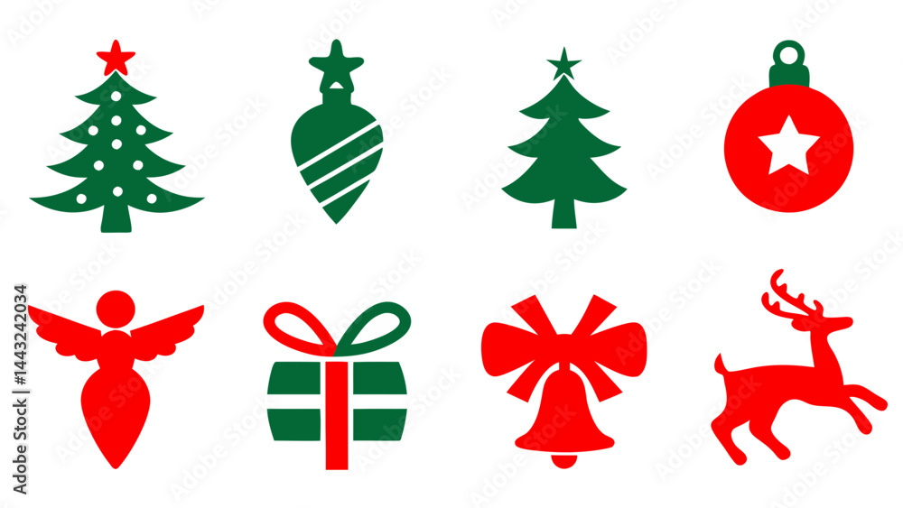 set of christmas xmas ornament decoration vector on tranparent background set of christmas xmas ornament decoration vector on tranparent background