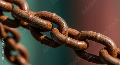 Rusty Chain Links Close Up