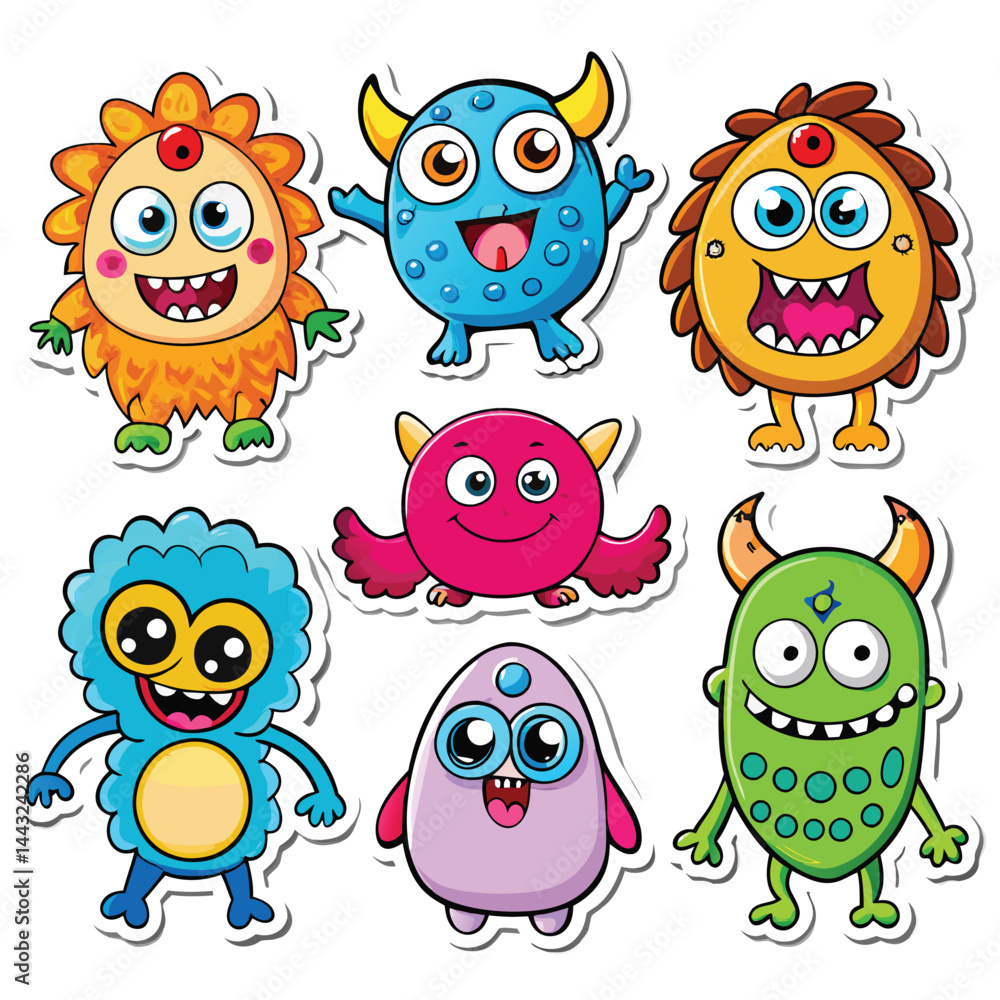 Fototapeta premium Cute cartoon monsters