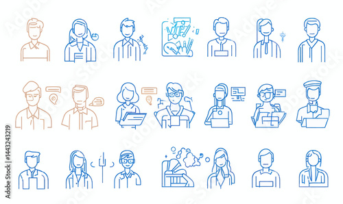 Minimalist Staff and Team Members Icon Set for Businesses and Teams