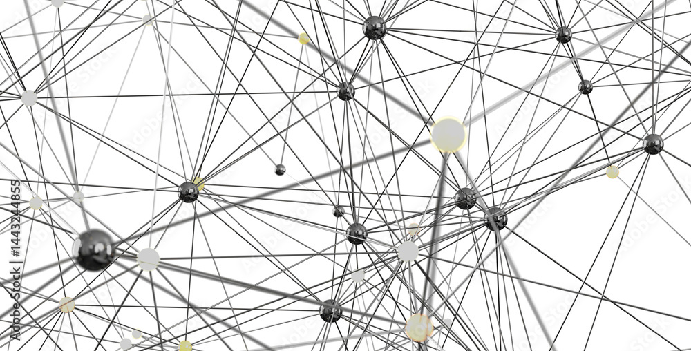 Obraz premium Abstract image of interconnected nodes representing networks, technology, connections, and global communication.