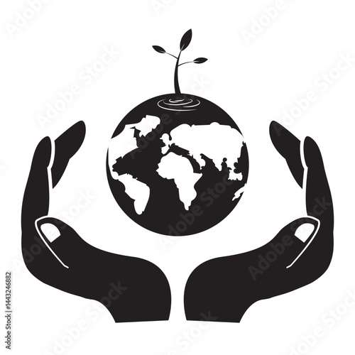 Earth held in hands symbolizing care for the environment